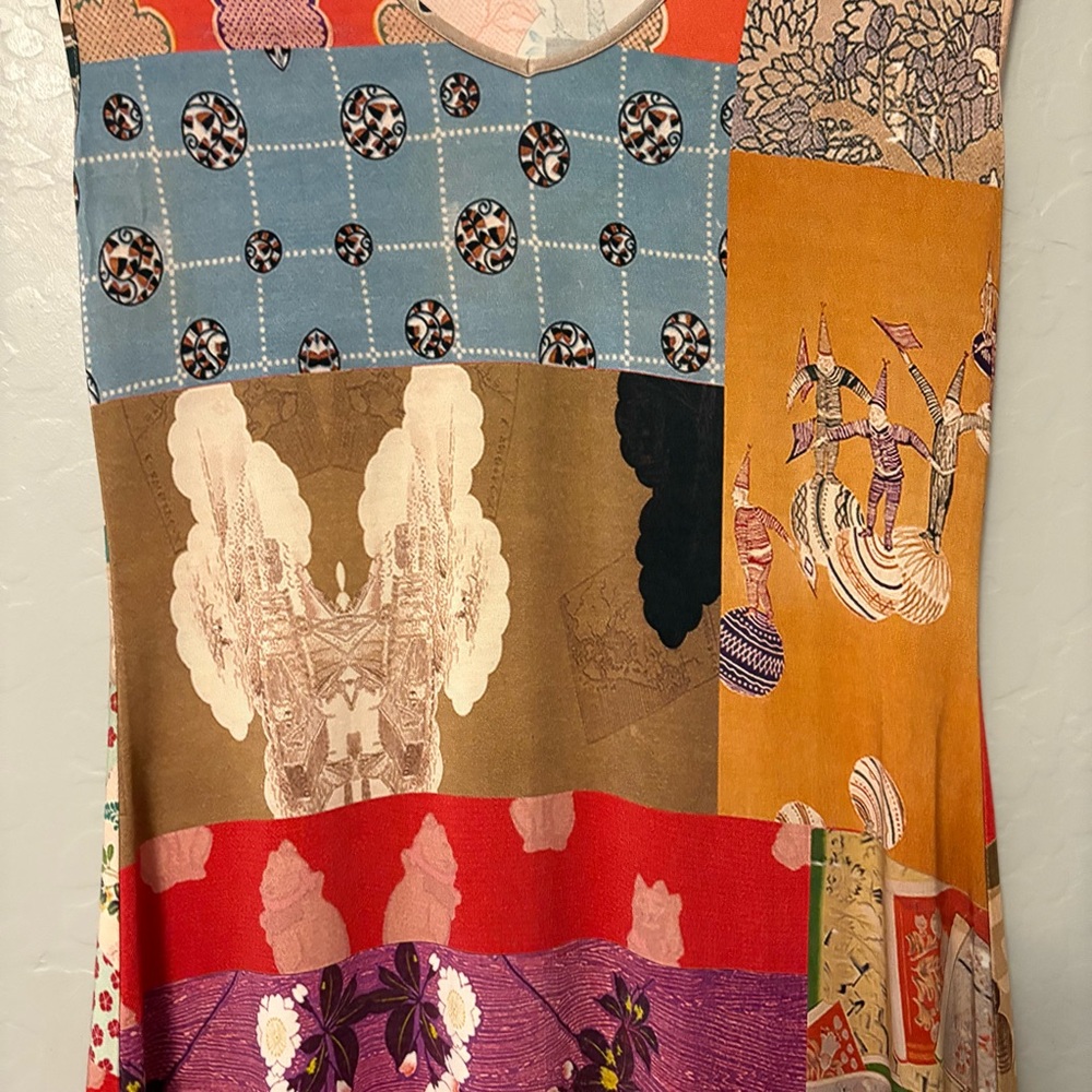 Johnny Was Tokyo high slit knit patchwork print bamboo dress size small - Picture 4 of 16